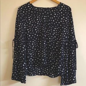 Black polka dot blouse Size small